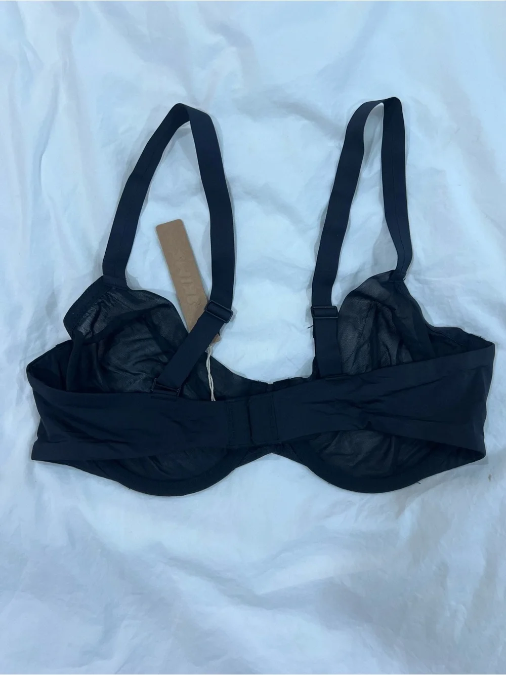 SKIMS Black Underwire Mesh Bra - Women Intimates - Picture 2 of 3